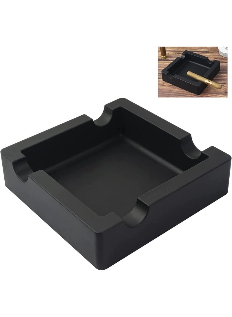 الرماد السيجار في الهواء الطلق غير قابل للكسر الحلقة الكبيرة مقياس السيليكون الرماد للفناء / خارج / داخلي / ديكور المنزل مع 4 الراحة حامل السيجار الرماد علبة الحد الأدنى - Image 1